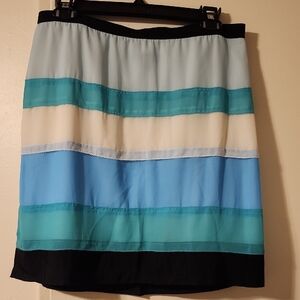 Ann Taylor Silver and Blue Mini Skirt Casual Resort Wear